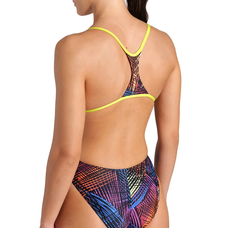 Arena - Energy Booster Back Ladies Swimsuit - Green/Black Multi