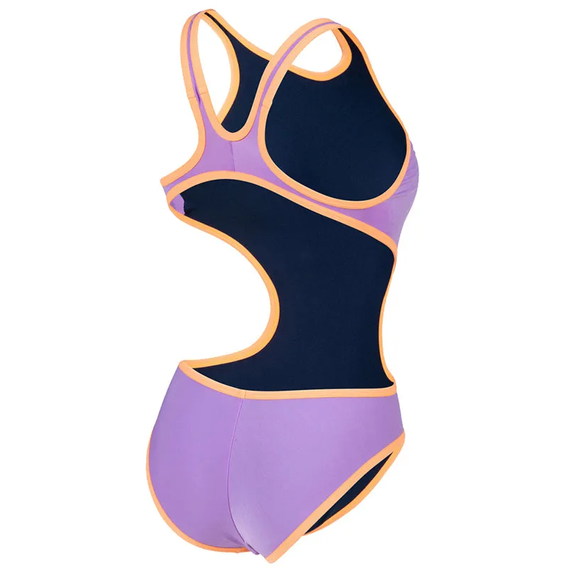 Arena - One BigLogo Sporty Back Ladies Swimsuit - Lavanda-Fluo Orange