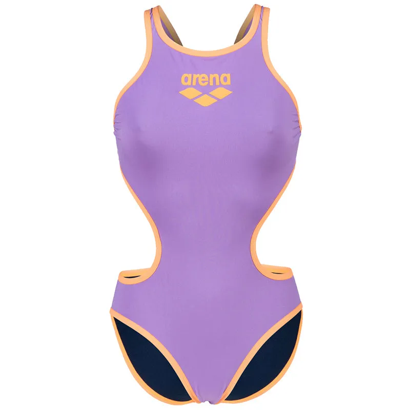 Arena - One BigLogo Sporty Back Ladies Swimsuit - Lavanda-Fluo Orange