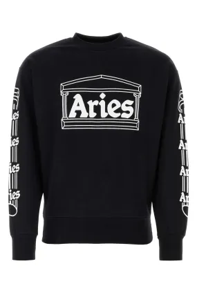 Aries Black Cotton Sweatshirt