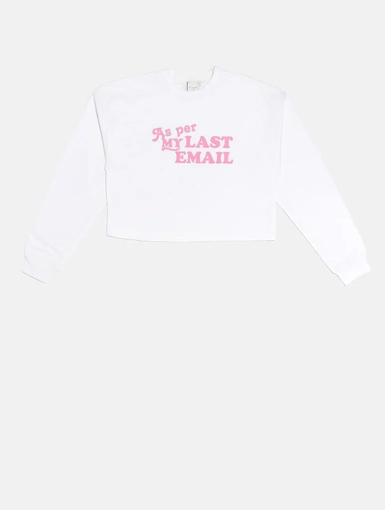 As per White Cropped Sweatshirt