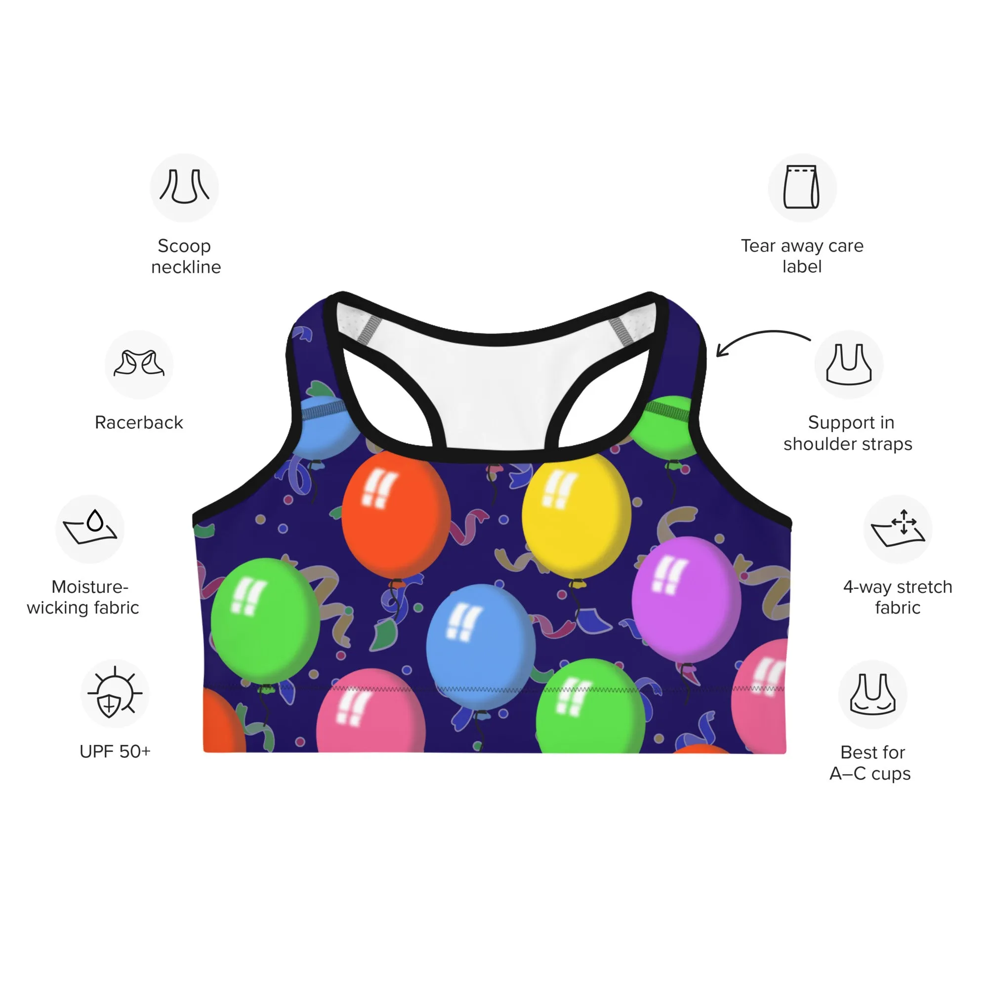 Balloons Sports Bra