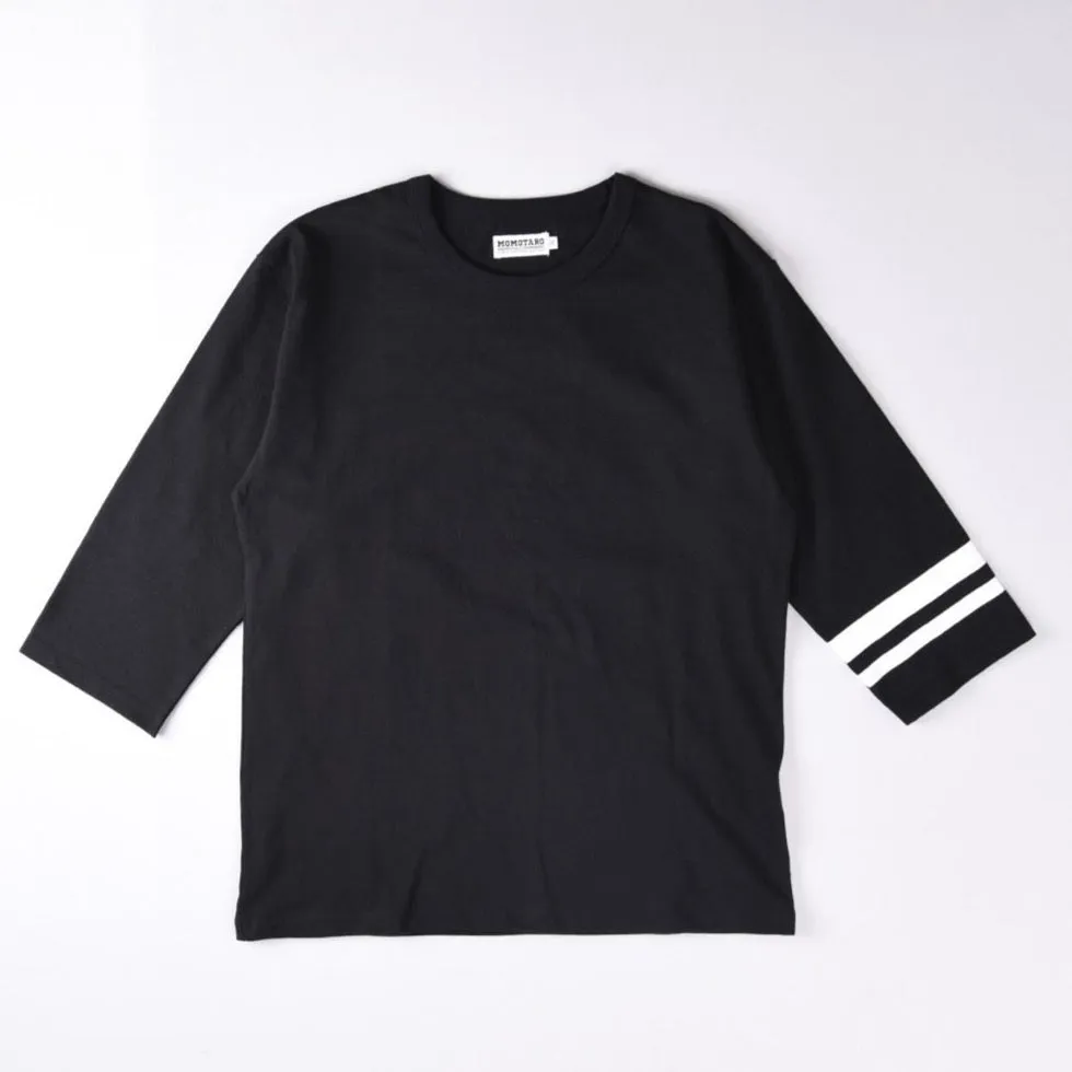 Black 3/4 Sleeve Tee by Momotaro