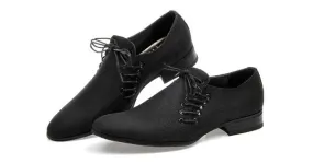 Black Mens Double Lace Up Oxfords Loafers