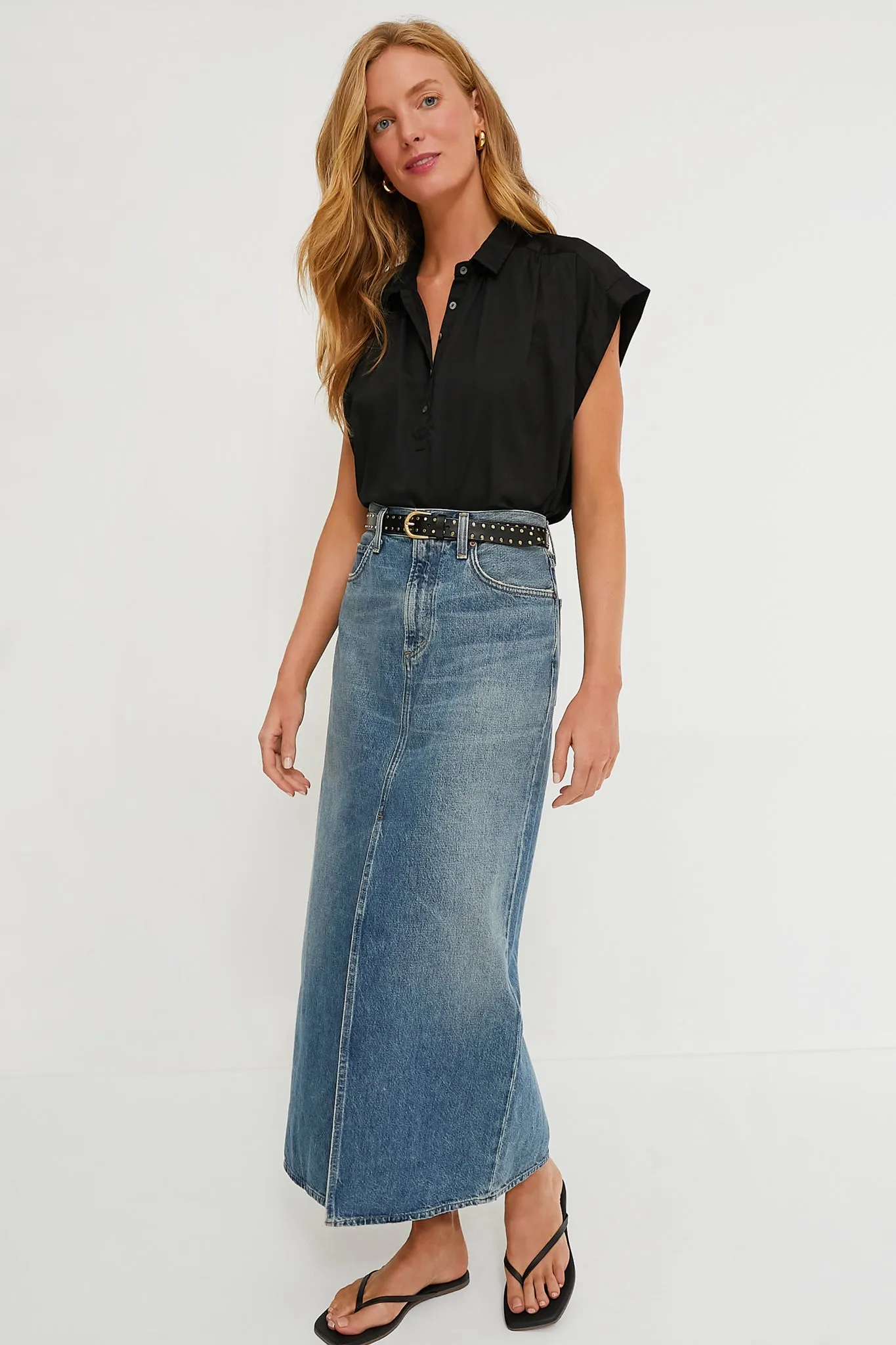 Black Drop Shoulder Rosie Popover Top