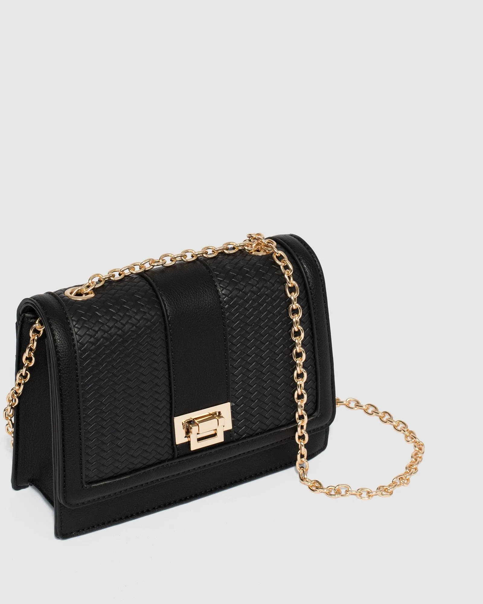 Black Hadly Lock Crossbody Bag