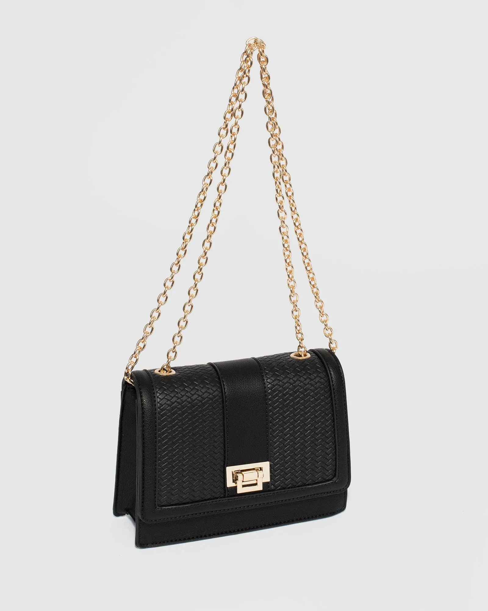 Black Hadly Lock Crossbody Bag