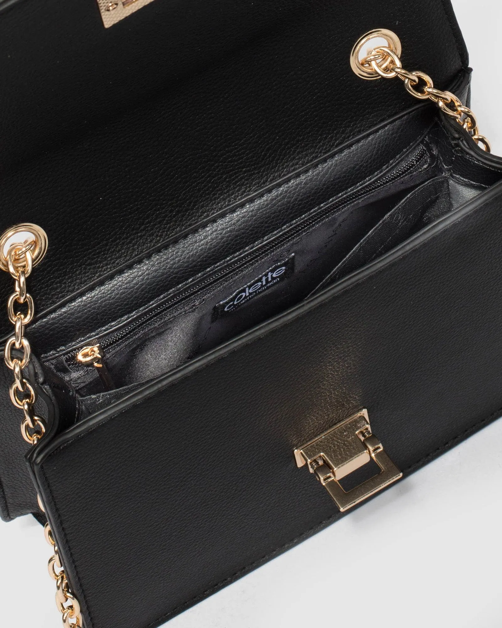 Black Hadly Lock Crossbody Bag