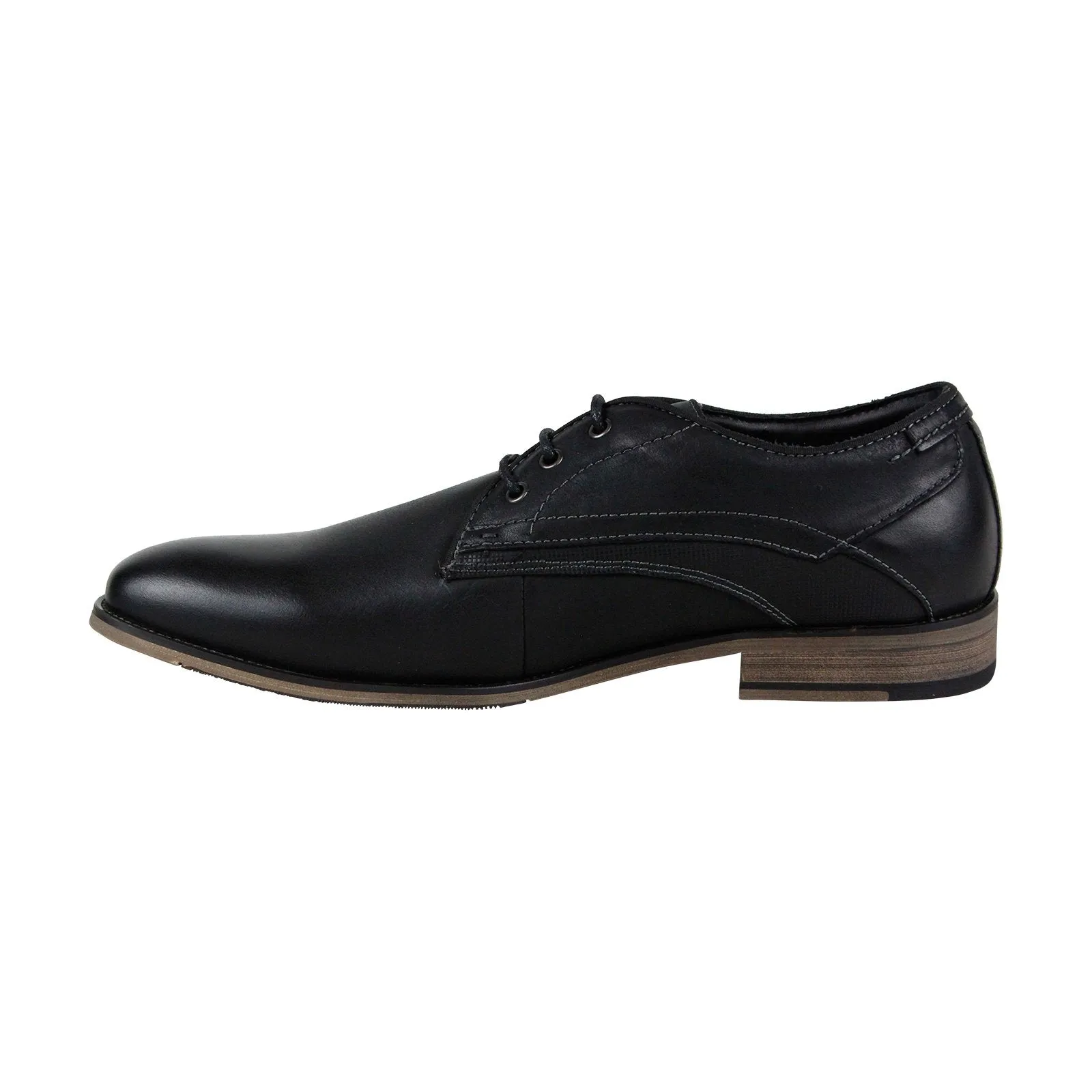 Black Leather Lace Up Oxfords for Men by Steve Madden