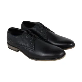 Black Leather Lace Up Oxfords for Men by Steve Madden