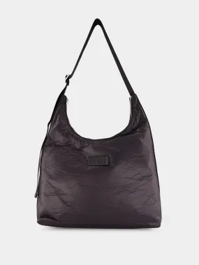 Black Padded Zipped Shoulder Bag