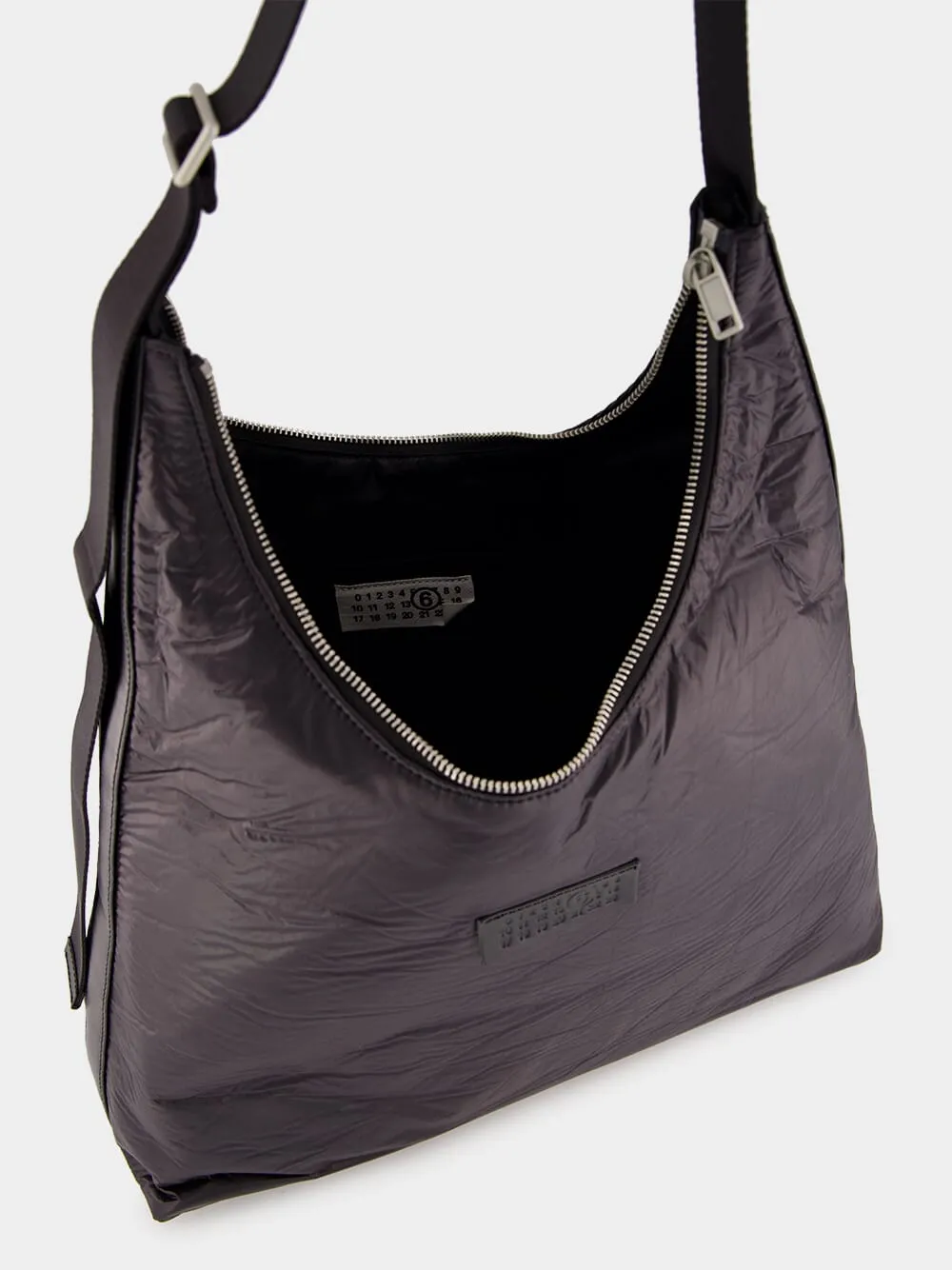 Black Padded Zipped Shoulder Bag