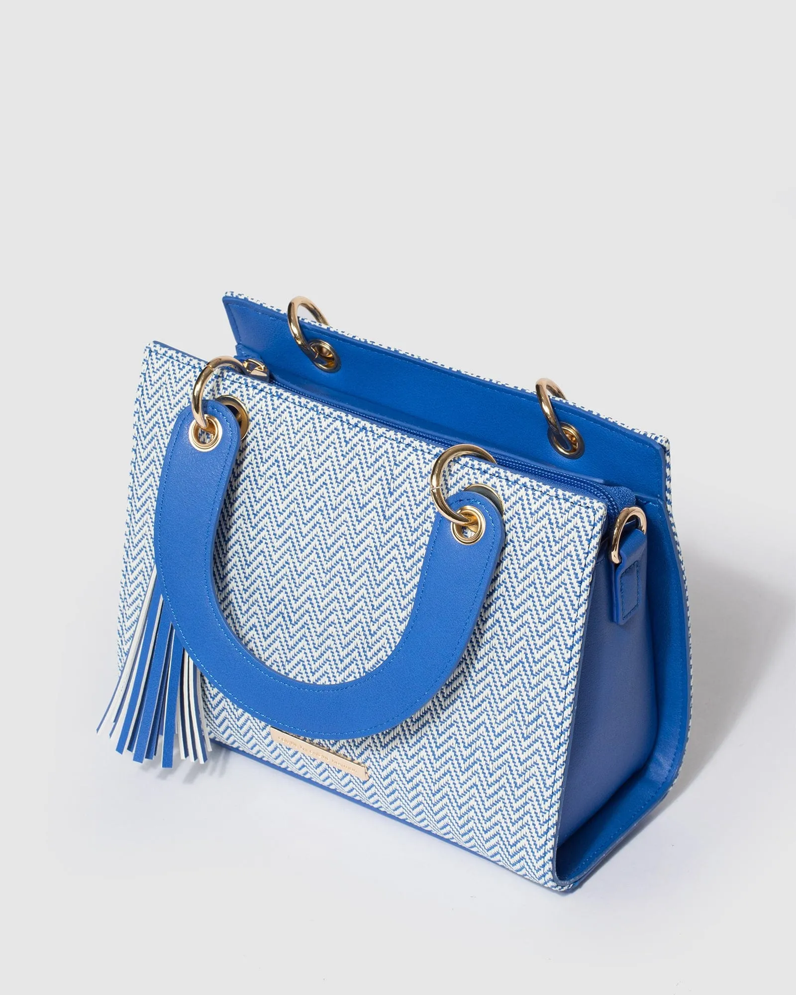 Blue Ella Tassel Tote Bag