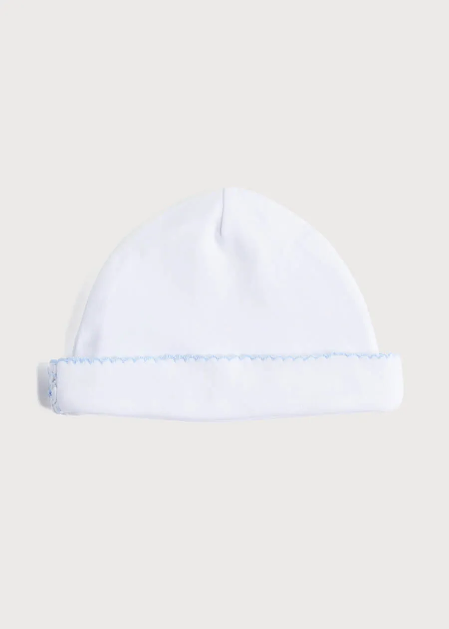 Blue Handsmocked Newborn Hat