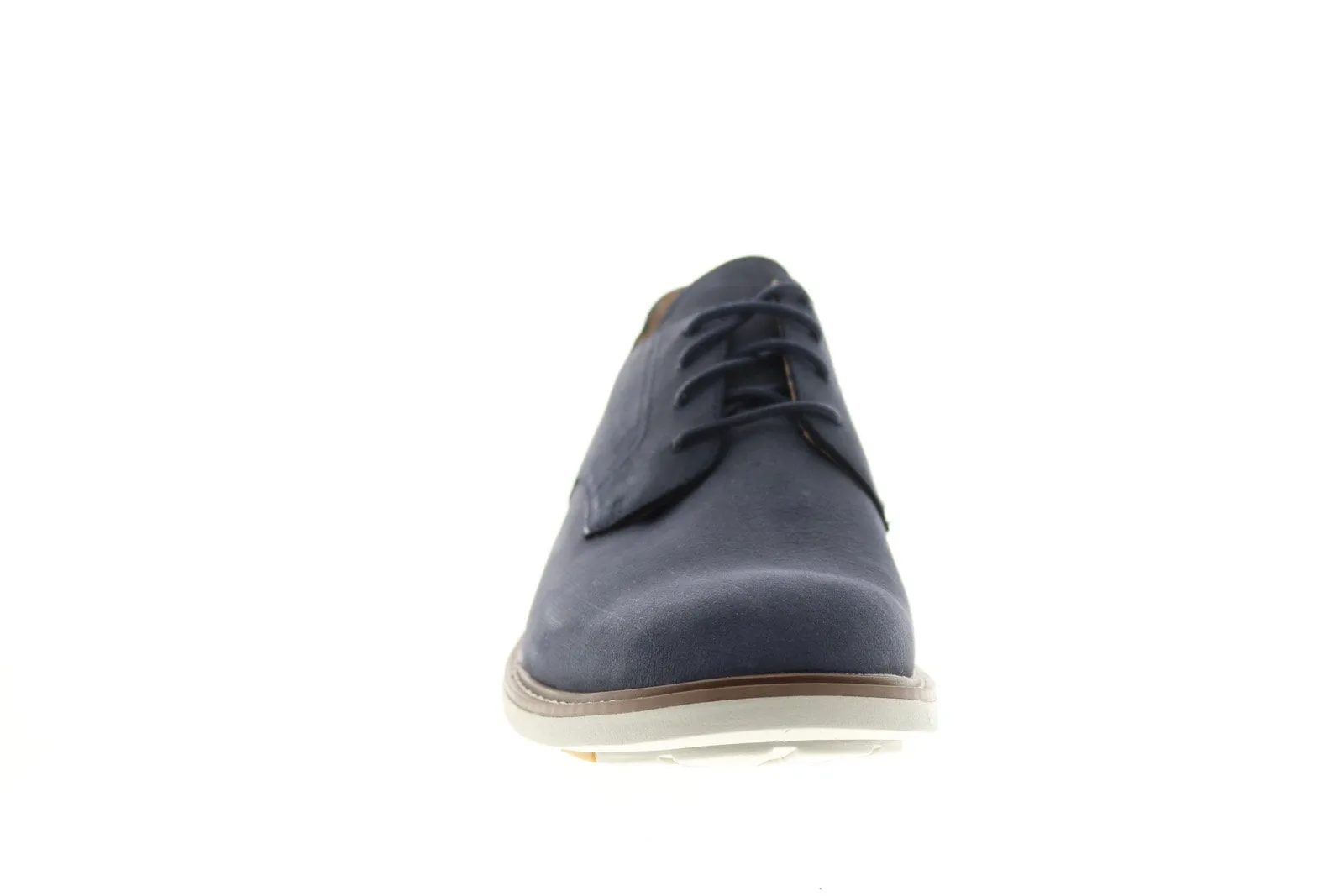 Blue Wide Plain Toe Oxfords for Men