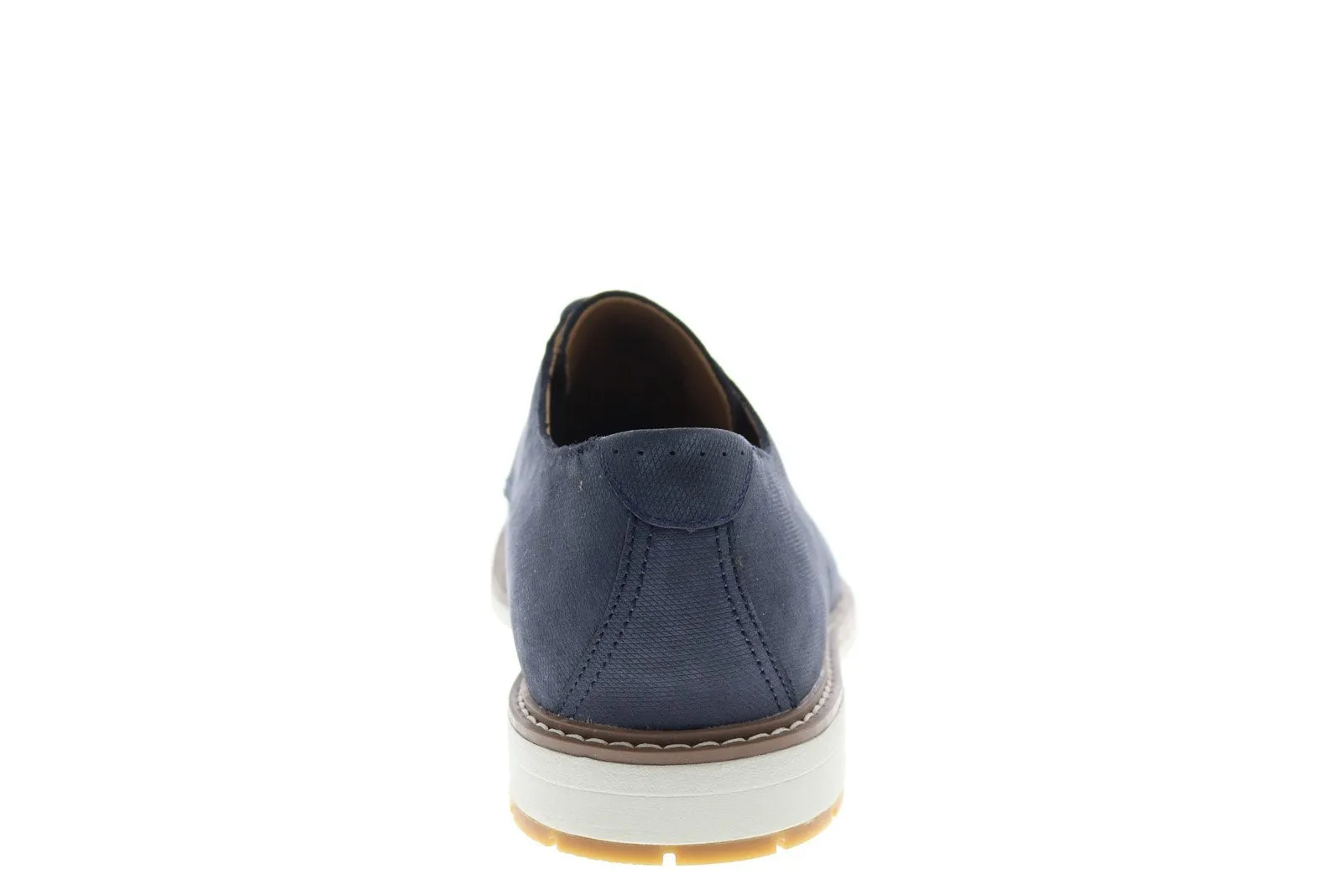 Blue Wide Plain Toe Oxfords for Men