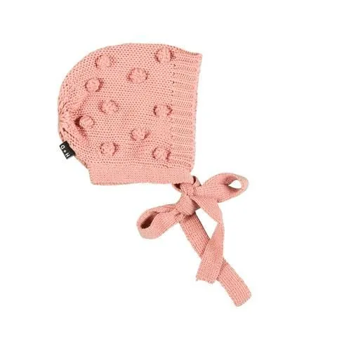 Blush Popcorn Knit Bonnet