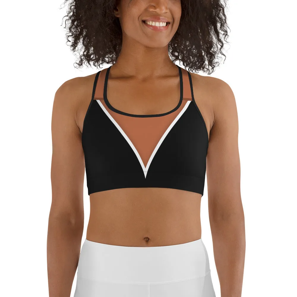 Bold Cut Outs Medium Brown Sports Bra