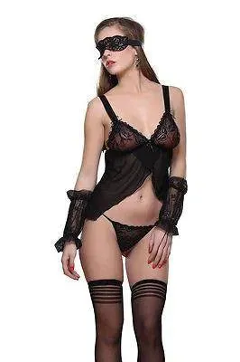 Bold Desire Babydoll Set Black #501