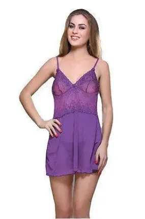 Bold Desire Babydoll Set Purple #515