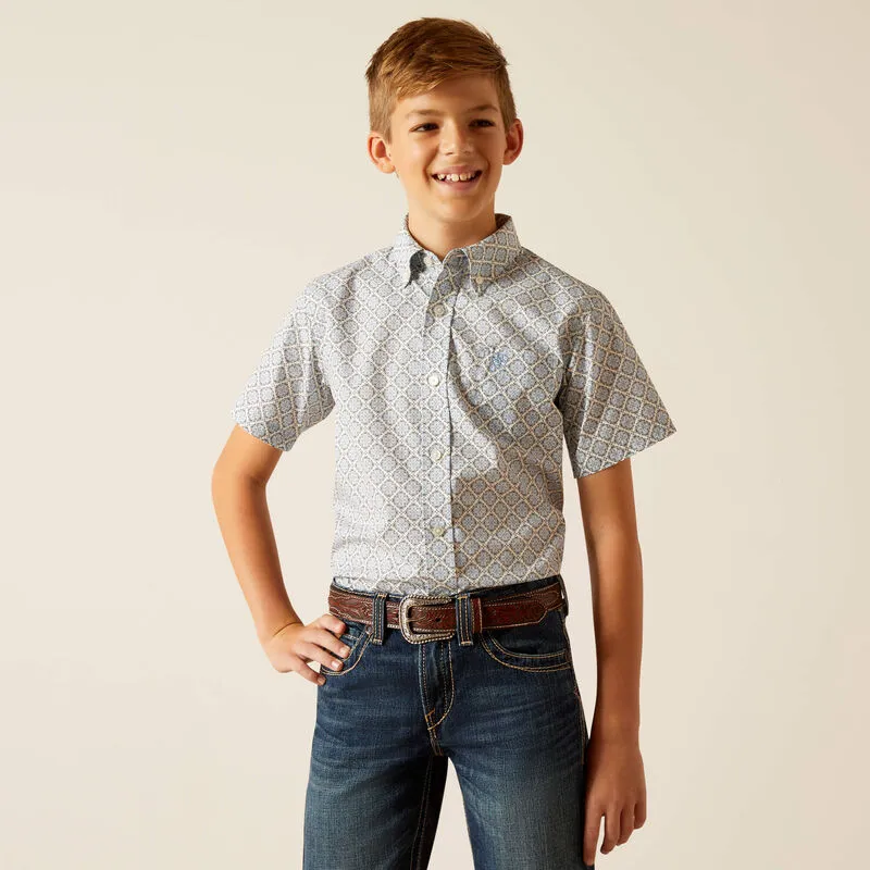 Boys Ariat Jett SS Shirt Ceramic Teal