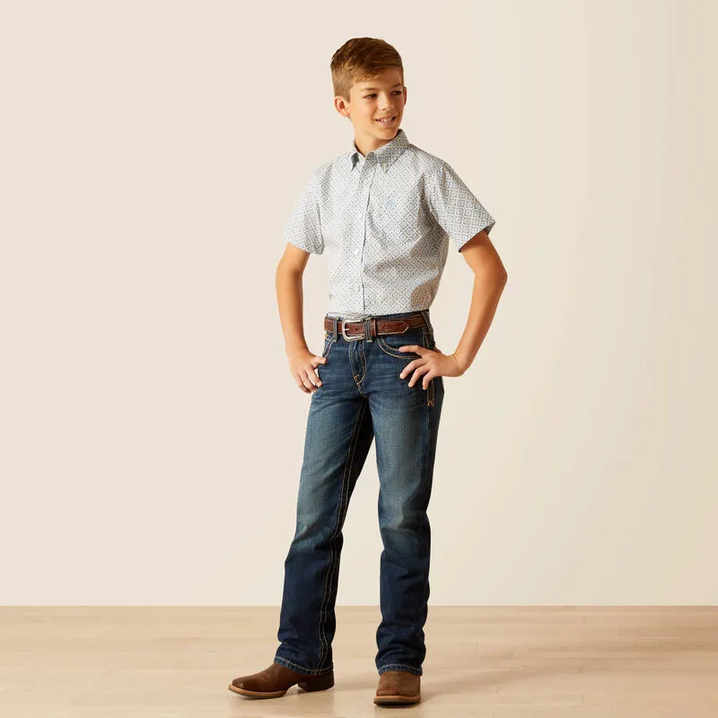 Boys Ariat Jett SS Shirt Ceramic Teal