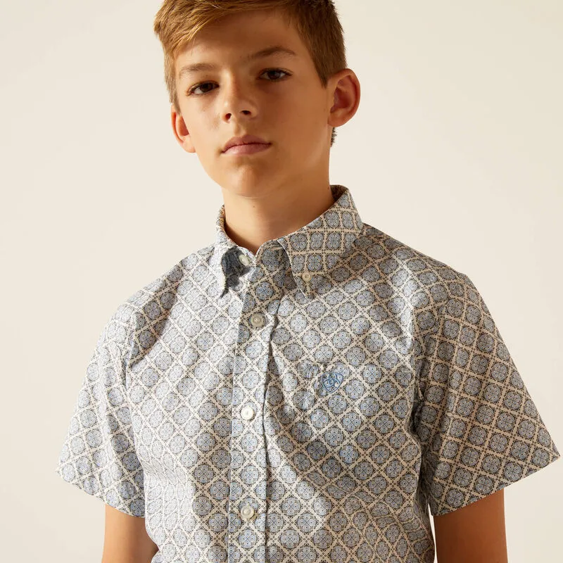 Boys Ariat Jett SS Shirt Ceramic Teal