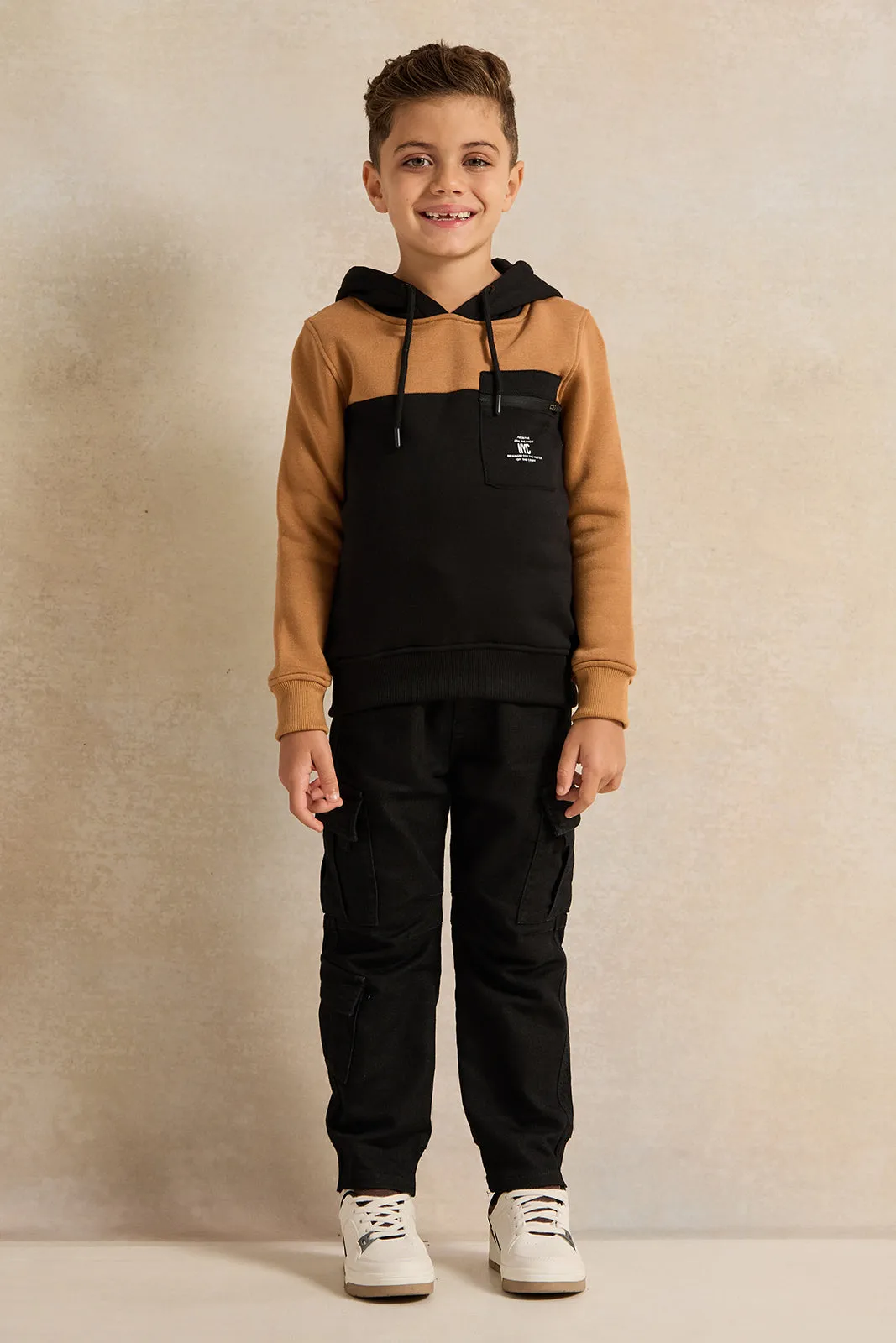 Boys Black Hooded Sweatshirt