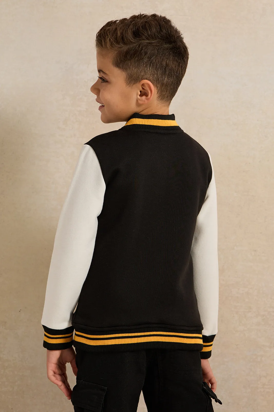 Boys Black Printed Sweatshirt