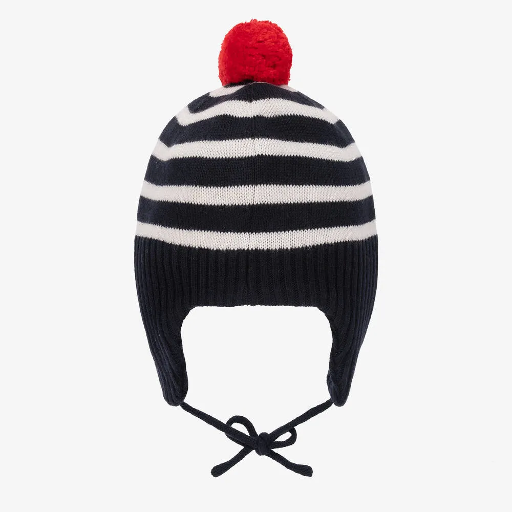 Boys Blue Stripe Knitted Hat