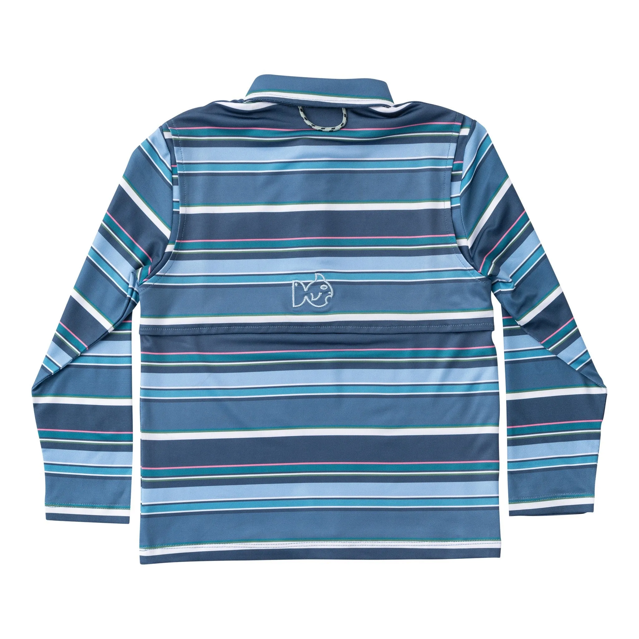 Boys' Long Sleeve Pro Performance Polo in Big Dipper Sunset Vibes Stripe