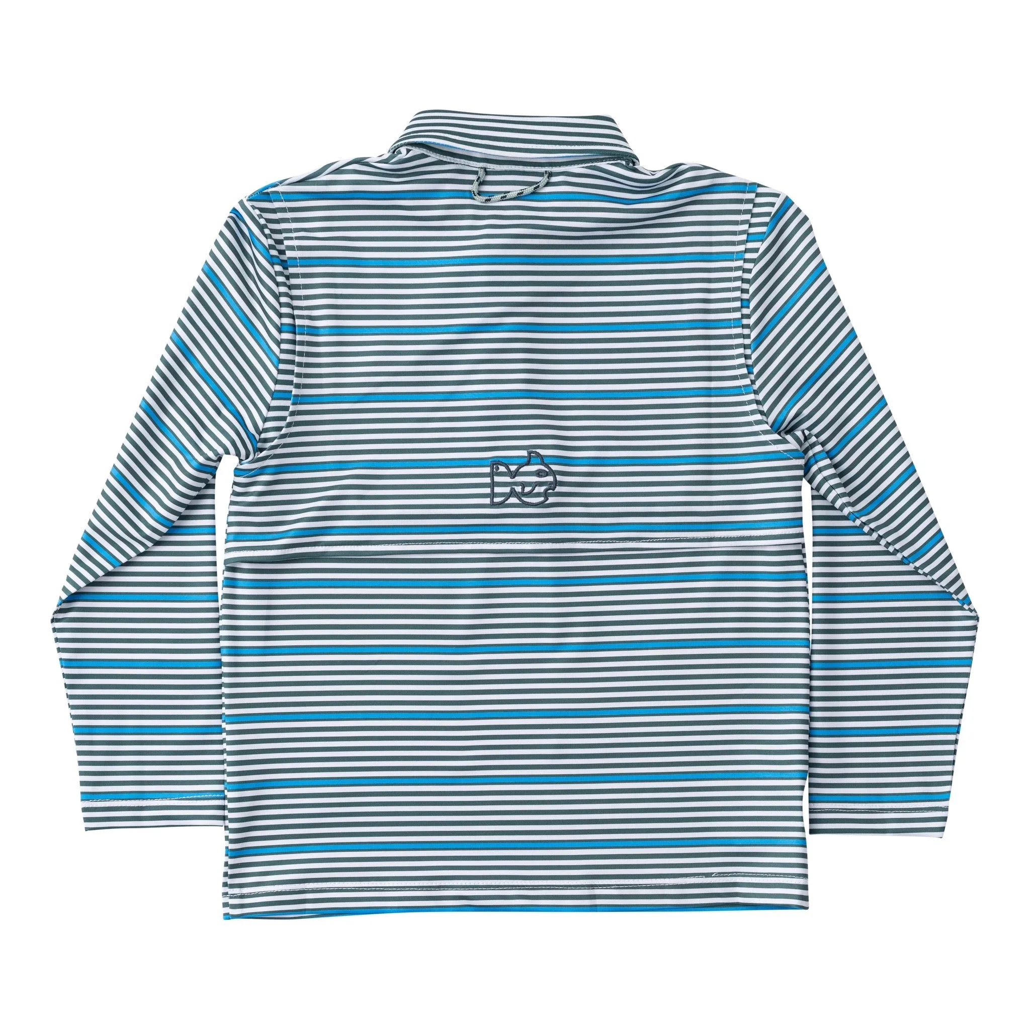 Boys' Long Sleeve Pro Performance Polo in Posy Green Fishing Club Stripe