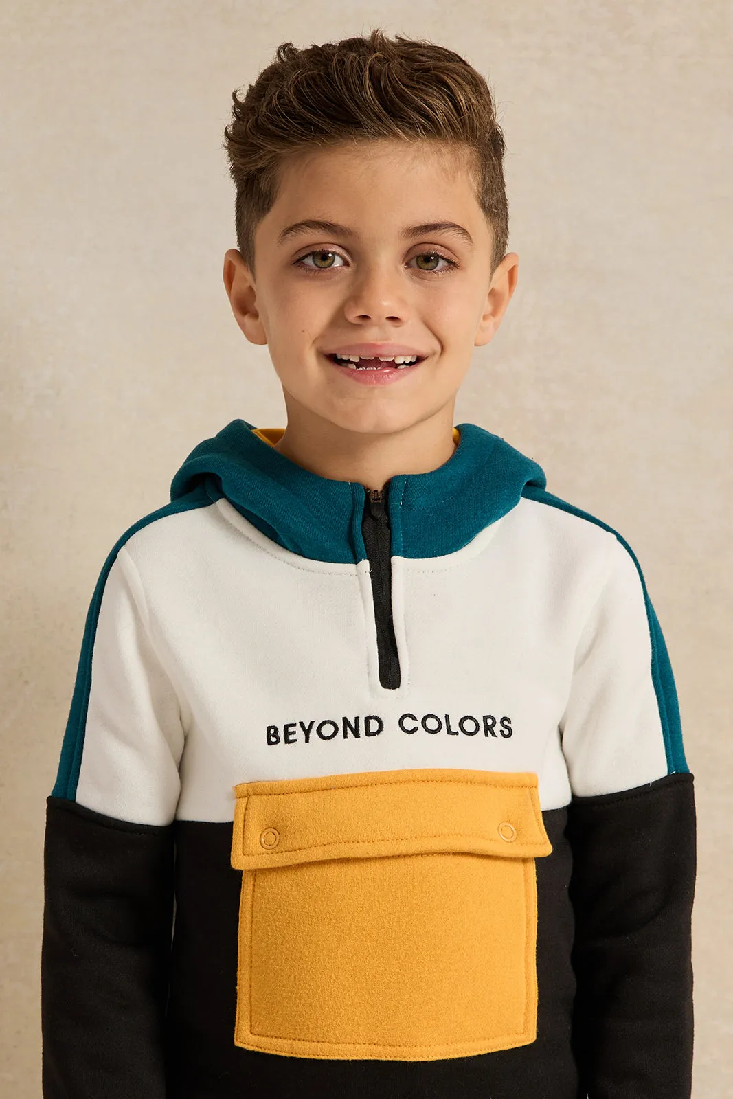 Boys Multicolour Hooded Sweatshirt