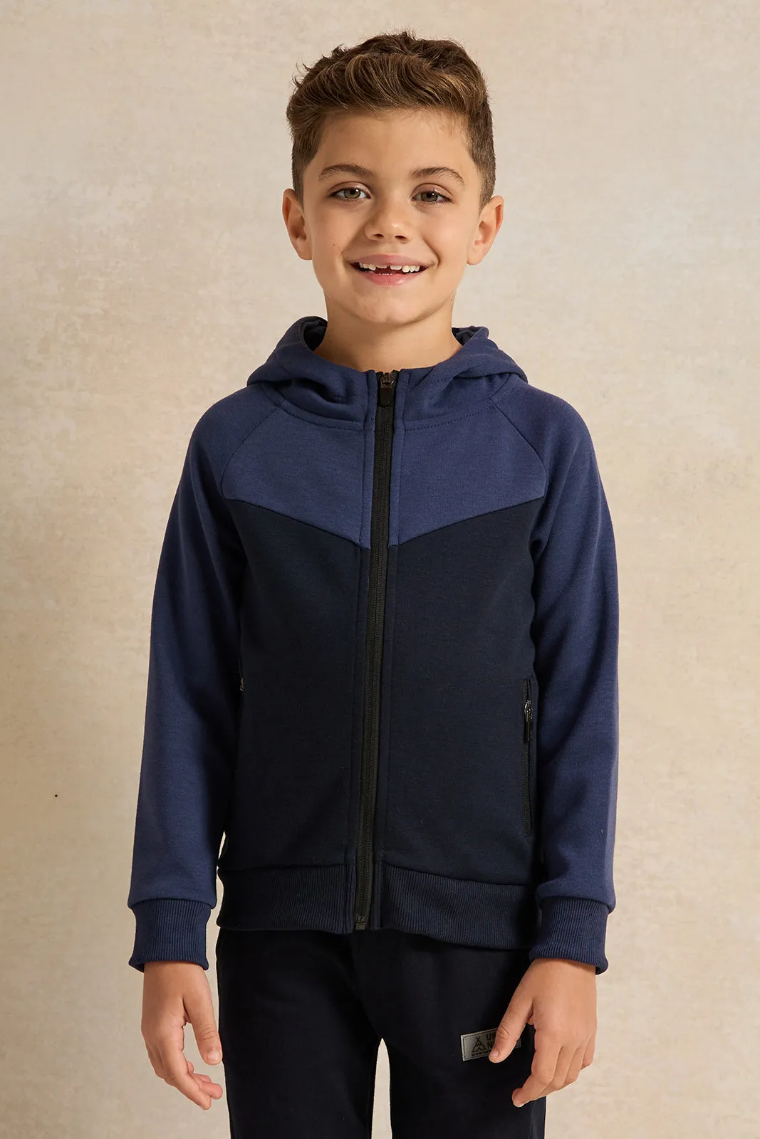 Boys Navy Hooded Sweatshirt