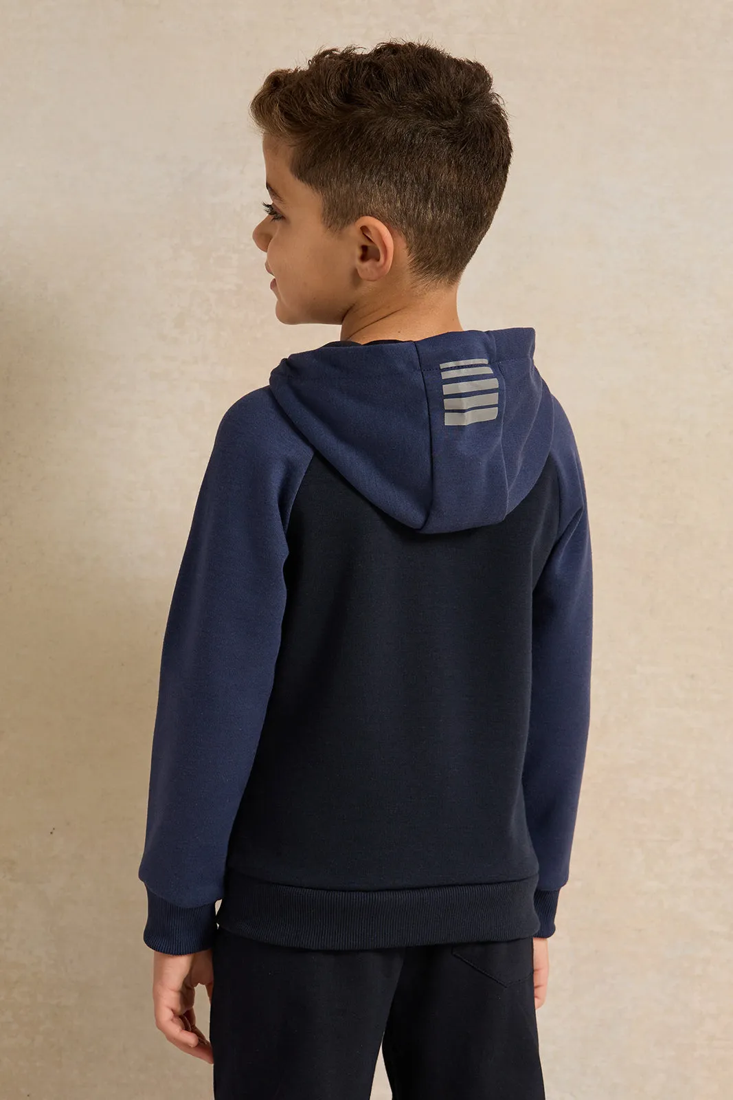 Boys Navy Hooded Sweatshirt