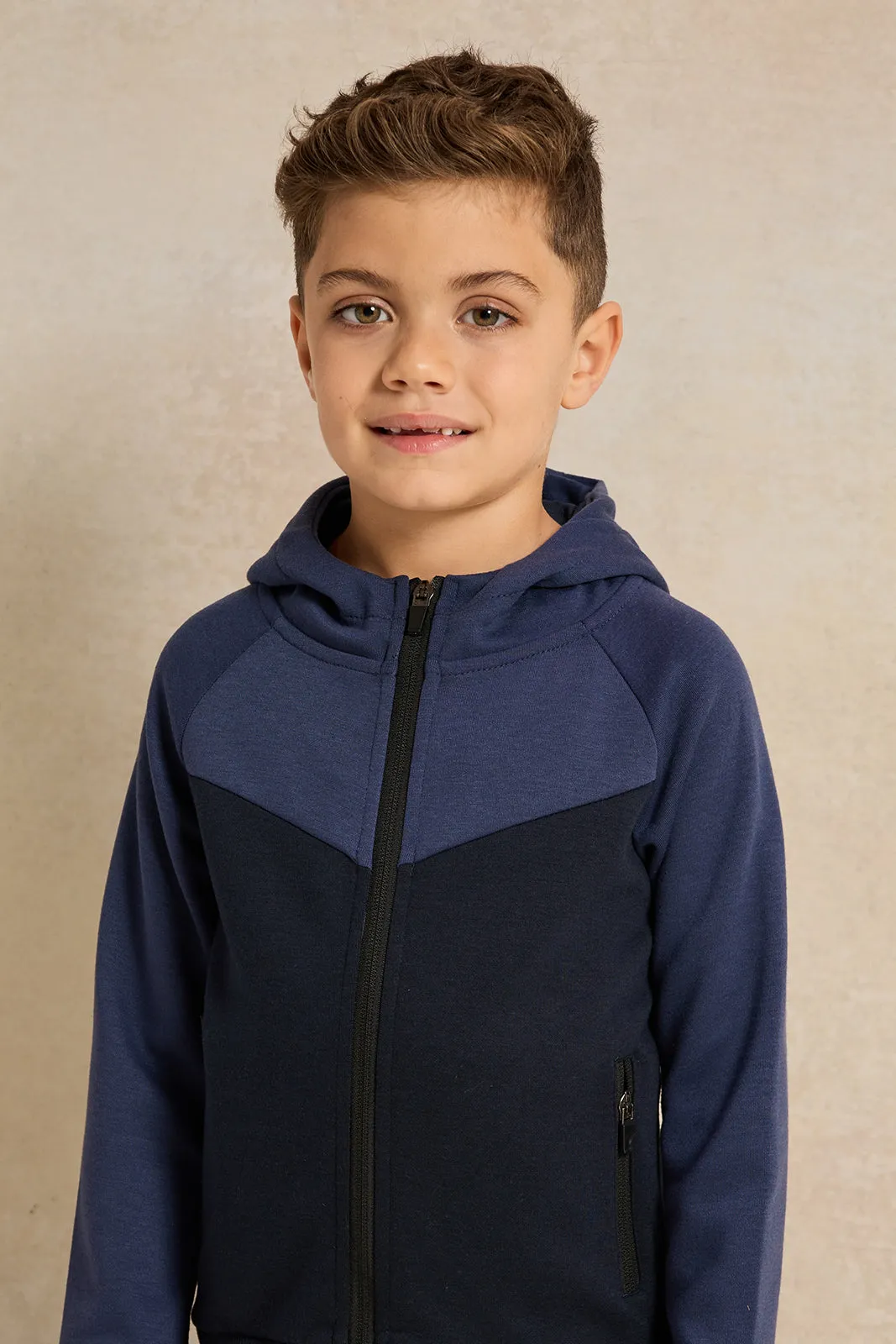 Boys Navy Hooded Sweatshirt