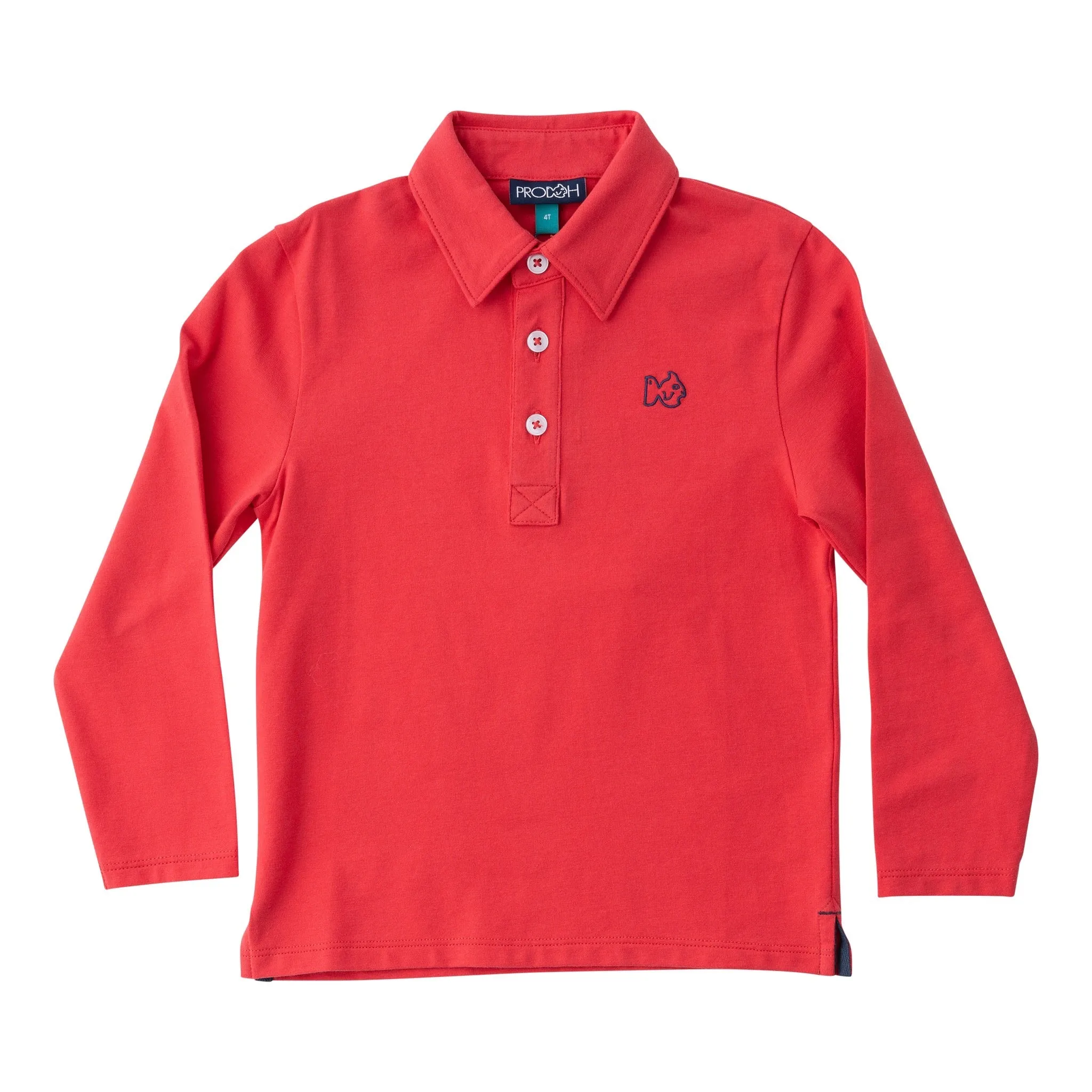 Boys' Too Cool for School Long Sleeve Polo in Winterberry Red