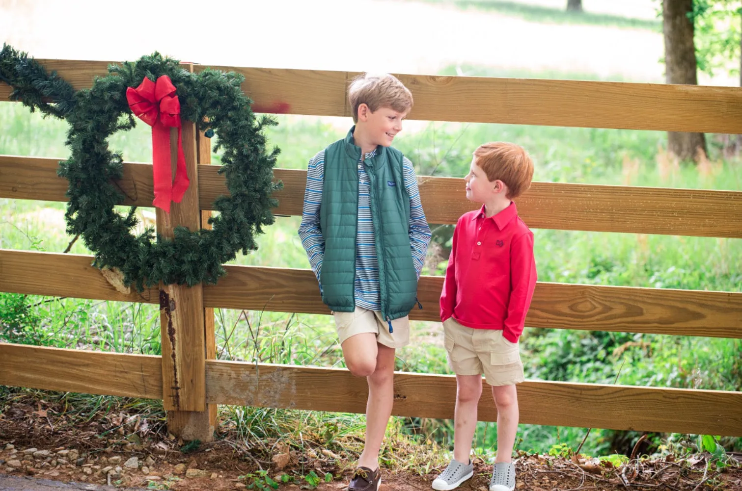 Boys' Too Cool for School Long Sleeve Polo in Winterberry Red