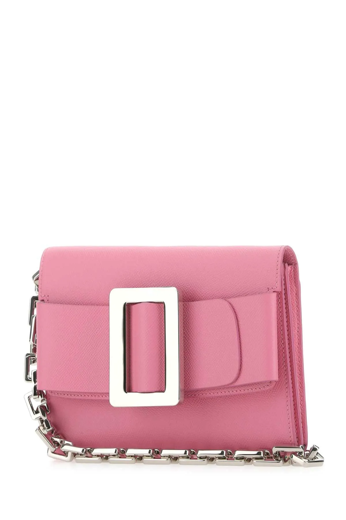 Boyy Pink Leather Buckle Travel Shoulder Bag