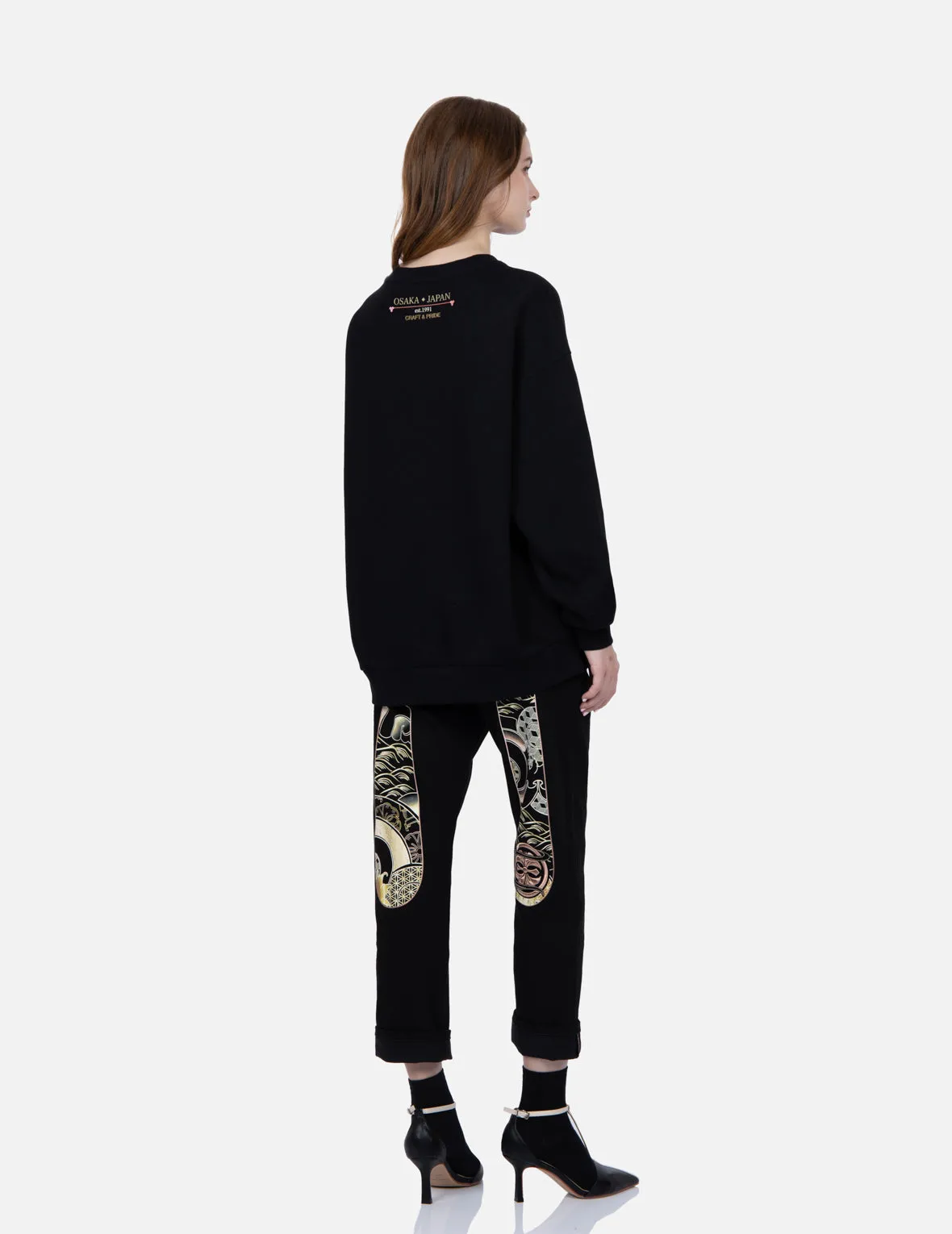 Brocade Seagull Appliqué Sweatshirt