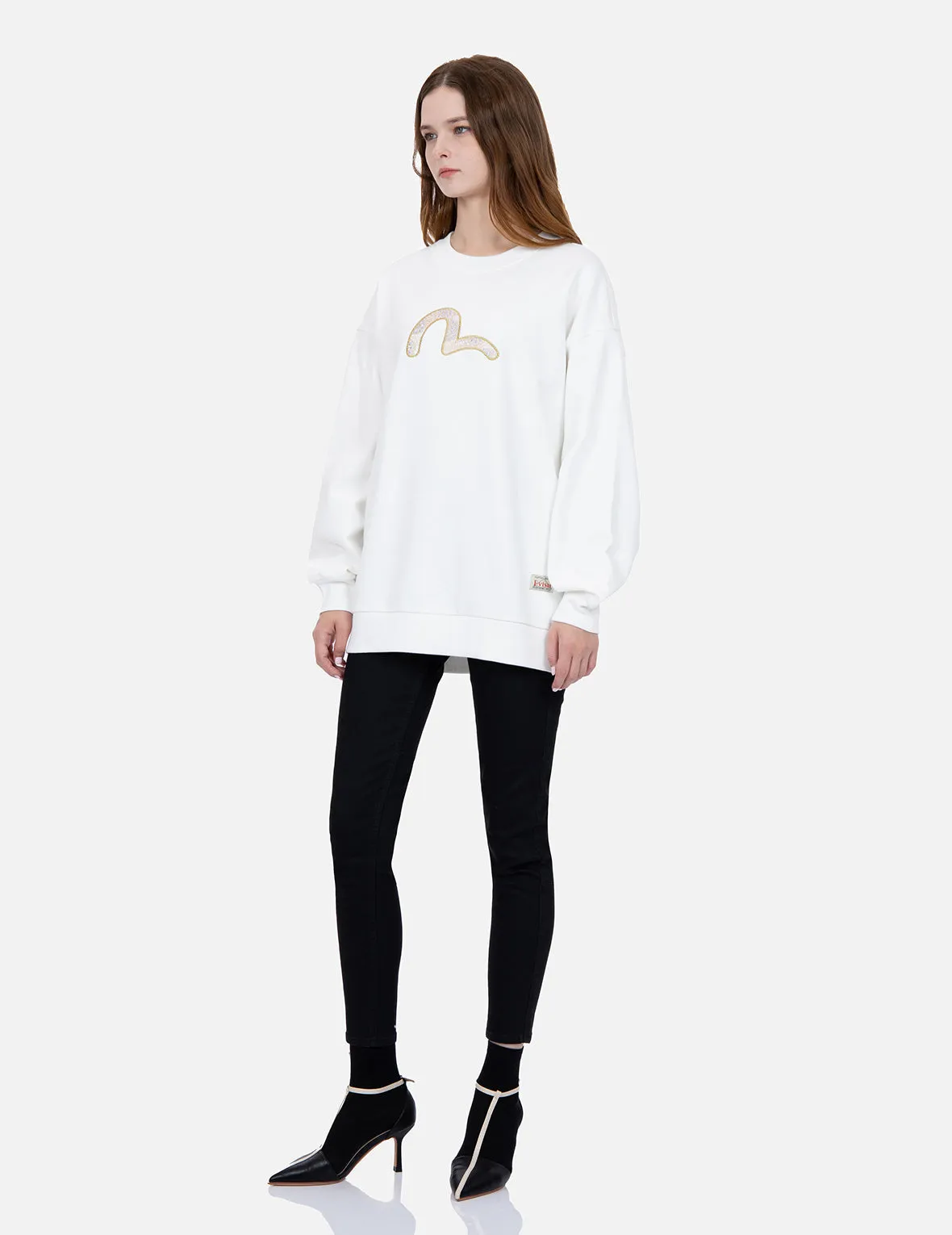 Brocade Seagull Appliqué Sweatshirt