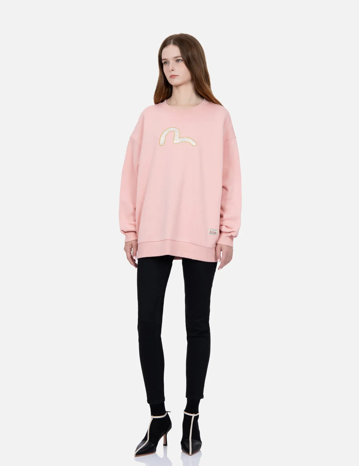 Brocade Seagull Appliqué Sweatshirt