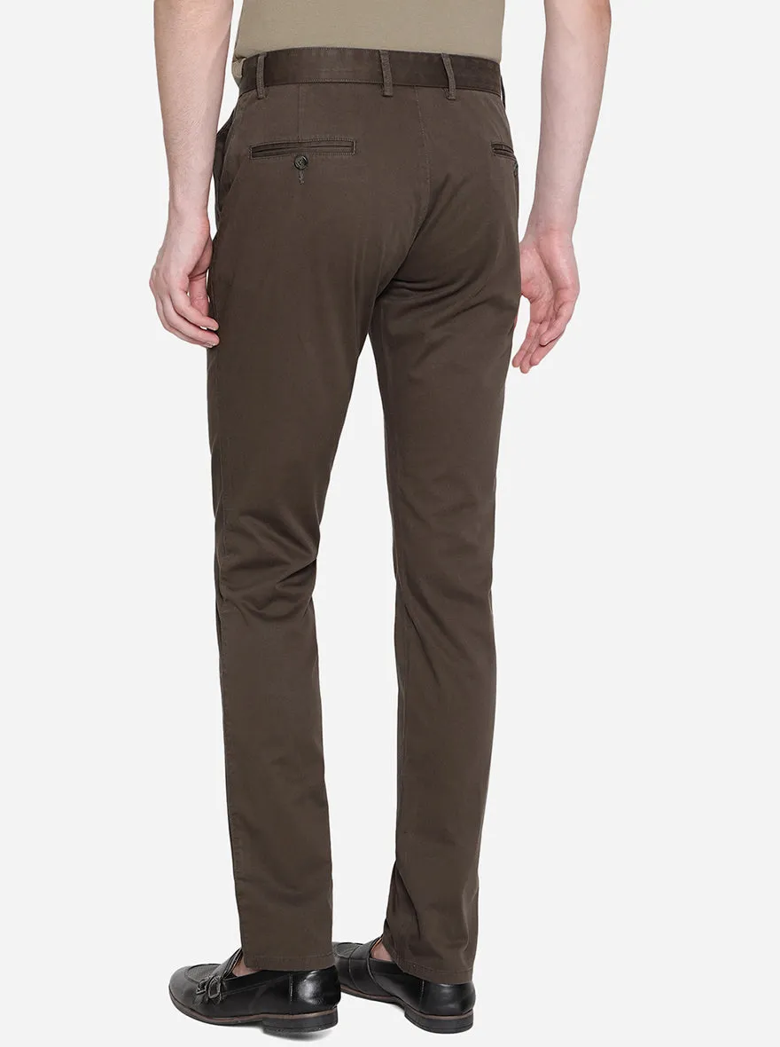 Brown Slim Fit Casual Trouser