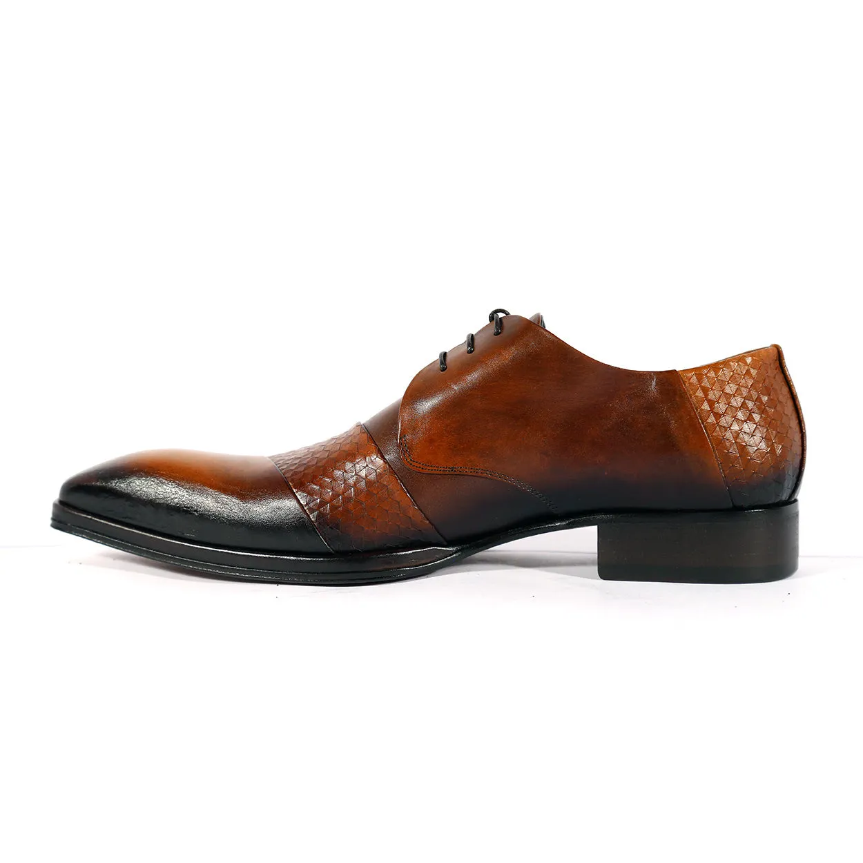 Brown Laser Cut / Calf-Skin Leather Derby Oxfords (JG5316) by Jo Ghost 2539