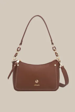 Brown Tern Curved Zip Shoulder Bag