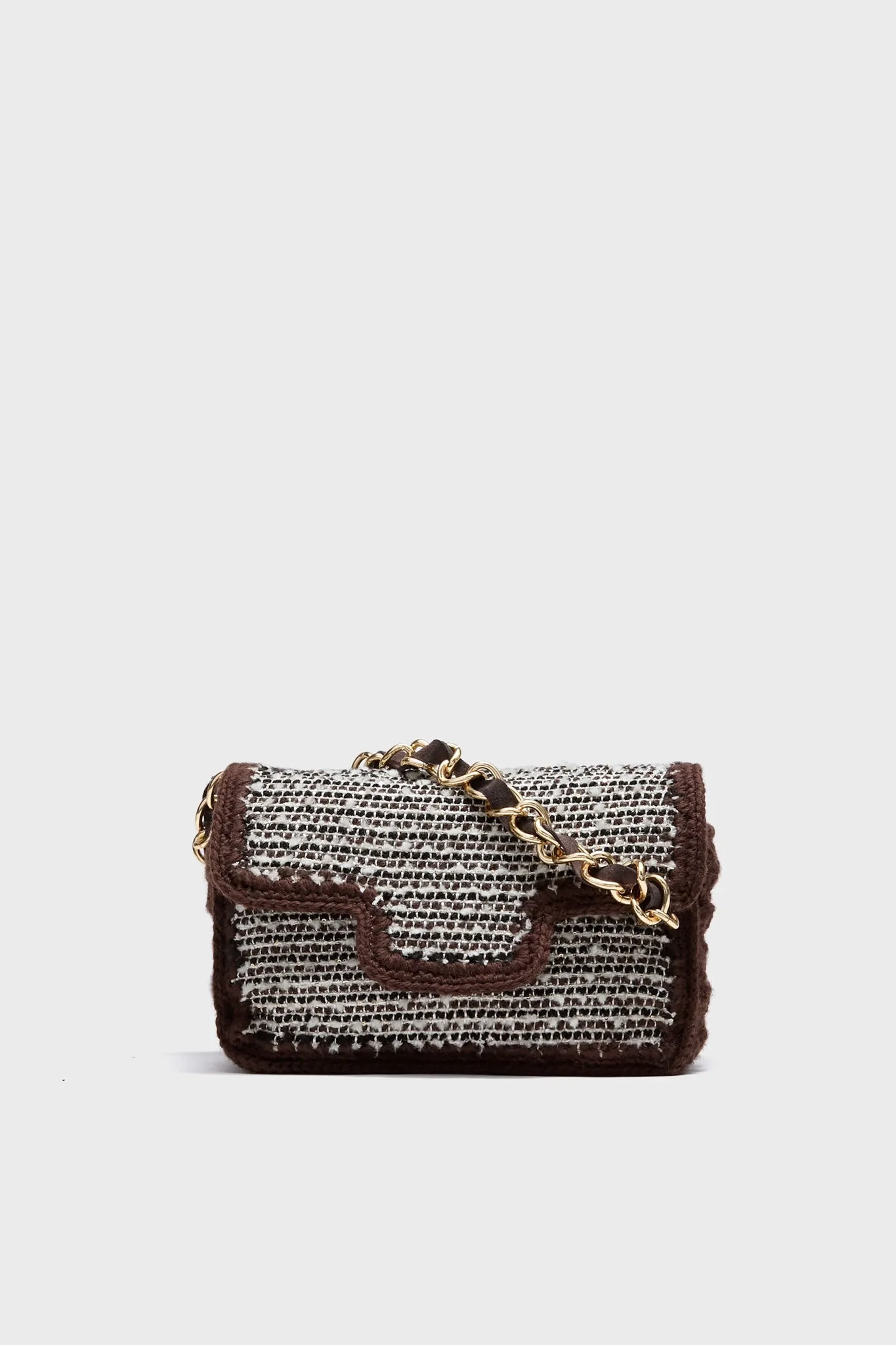 Brown Woven Shoulder Bag