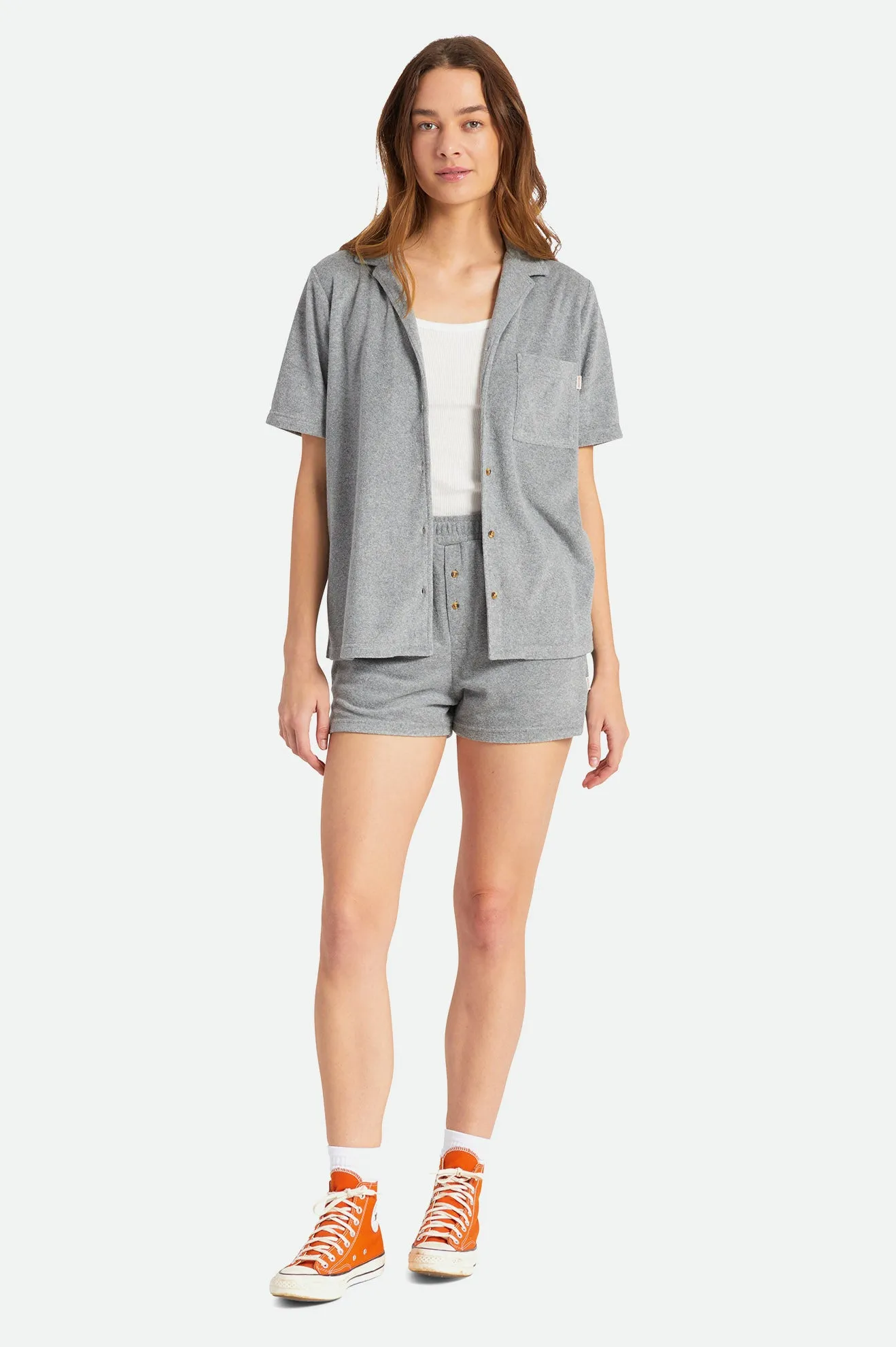 Bunker Bella Boyfriend S/S Knit - Heather Grey