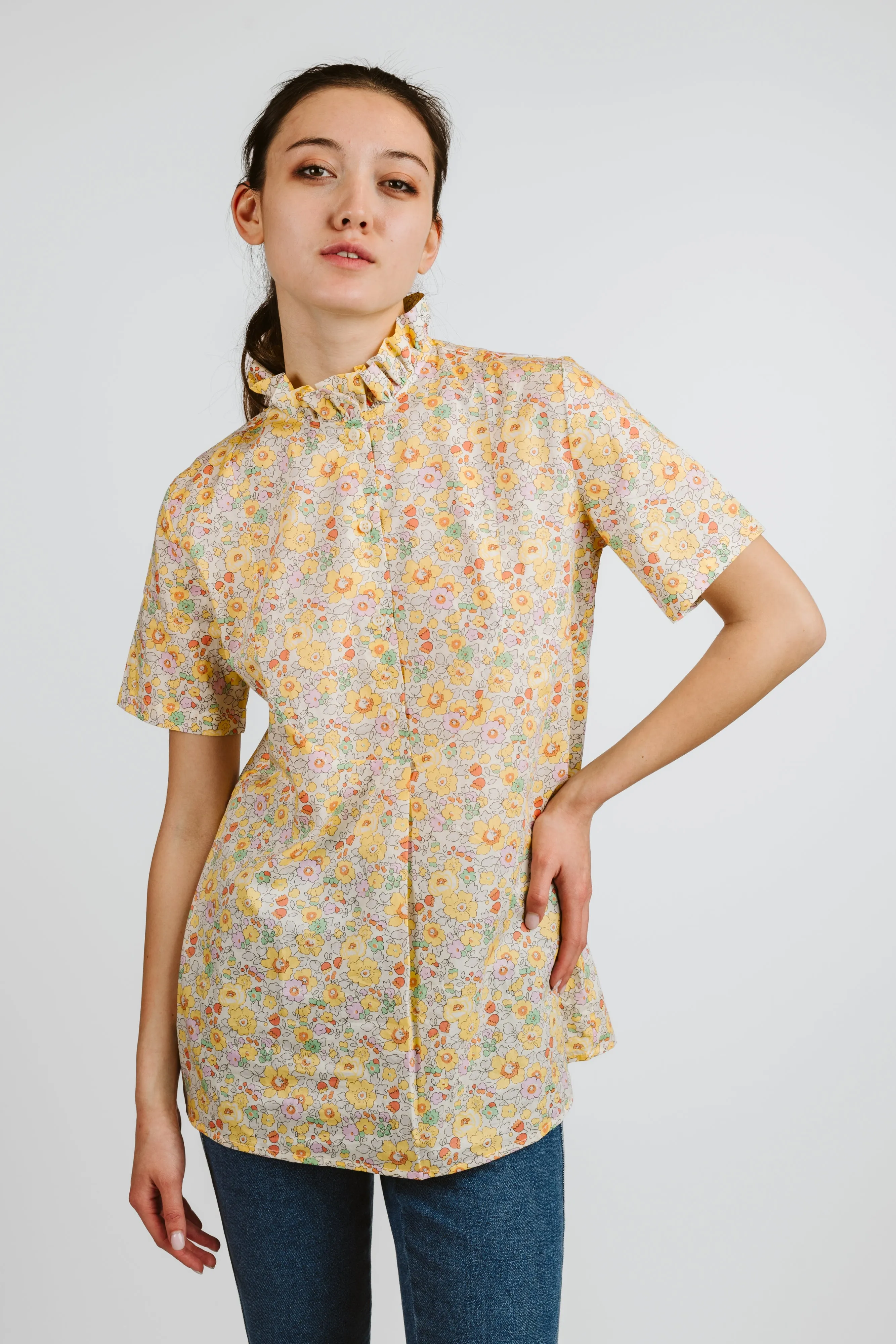 Chicca Half Sleeve Shirt Made with Liberty Fabrics