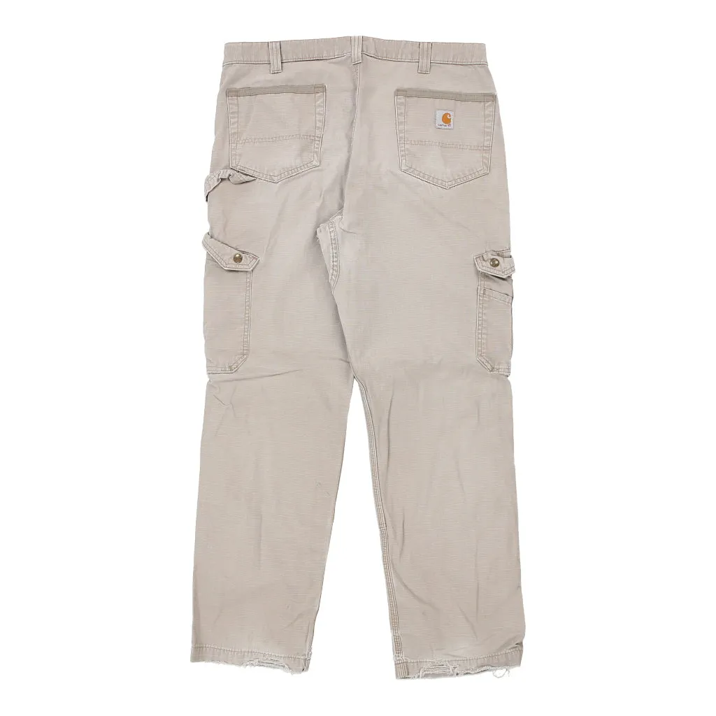 Carhartt Carpenter Trousers - 36W 32L Beige Cotton