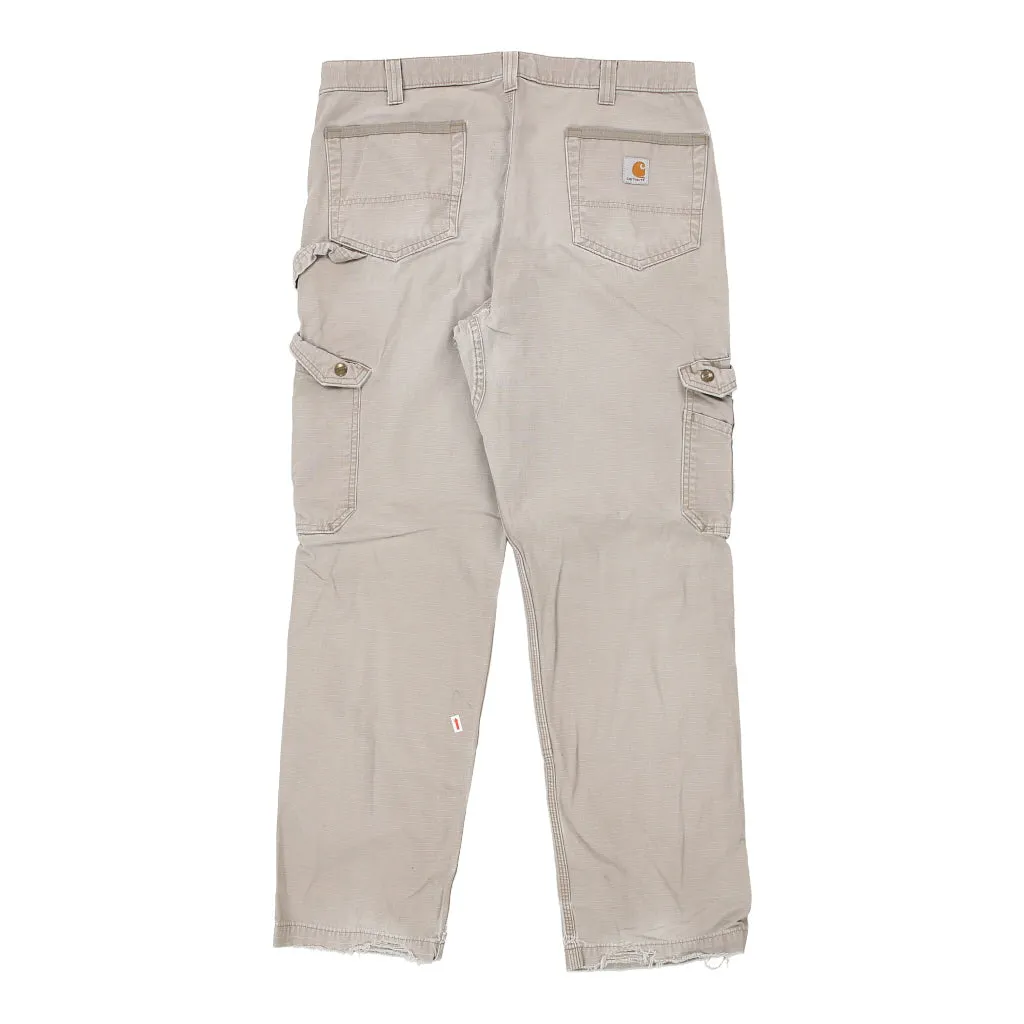 Carhartt Carpenter Trousers - 36W 32L Beige Cotton